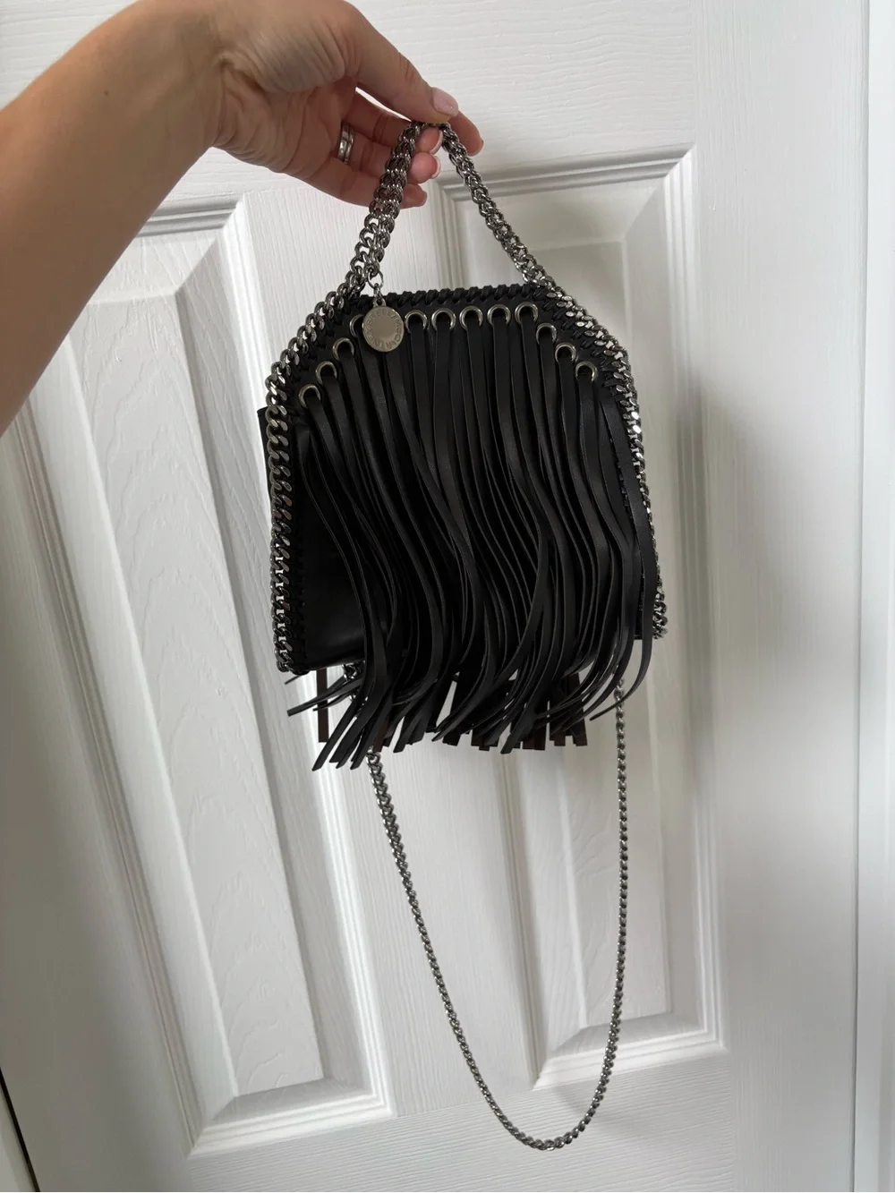Stella McCartney Tiny Black Fringe Falabella Crossbody Bag - Picture 8 of 11